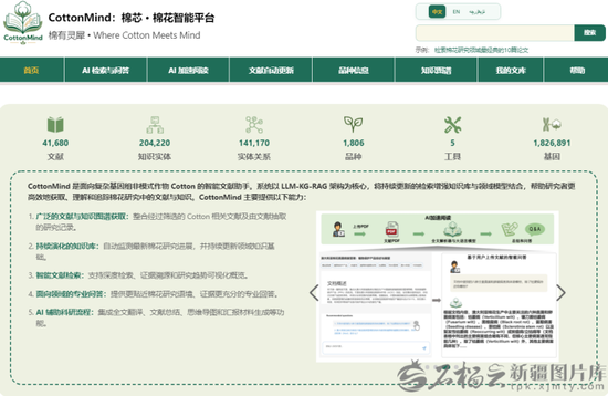 “棉芯1.0”模型系统平台界面。中国农业科学院西部农业研究中心供图